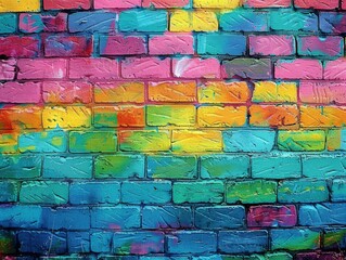 Fototapeta premium Colorful Graffiti Artwork on Brick Wall in Urban Alleyway