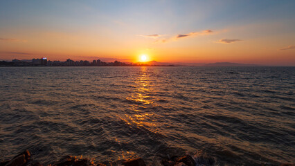 pôr-do-sol em Florianópolis Santa Catarina Brasil avenida beira-mar norte Florianopolis