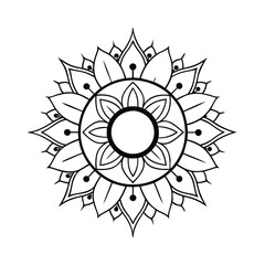 Beautiful coloring page mandala art design 