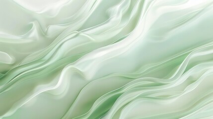 Obraz premium Abstract Green and White Draped Fabric Texture