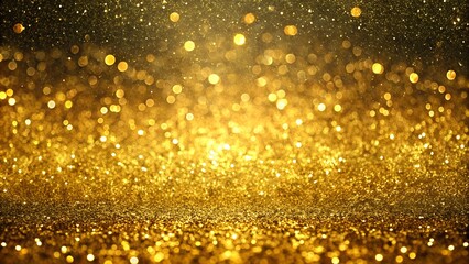 Golden glittering background with bokeh lights, festive and luxurious design with copy space