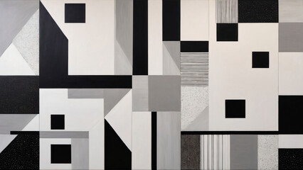 Black and white minimal elegant art with triangles shapes