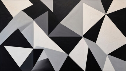 Black and white minimal elegant art with triangles shapes