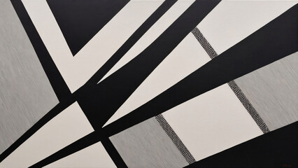 Black and white minimal elegant art with triangles shapes