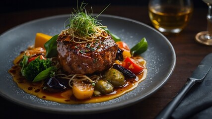 Upscale dining experience with beautifully arranged and flavorful cuisine