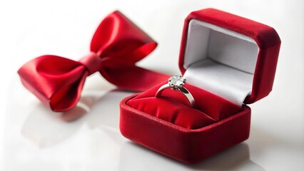 A Classic Proposal: Diamond Ring in a Velvet Box  Generative AI