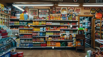 Naklejka premium Aisle in a Grocery Store 1