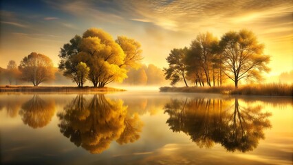Golden Pond: A Reflection of Serenity  generative AI