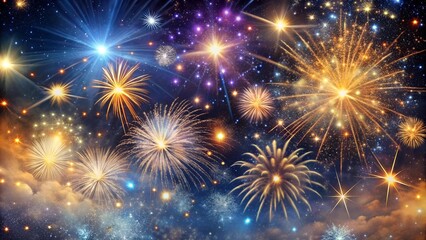 Celestial Symphony: A Burst of Starry Fireworks  AI generated