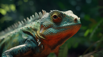 Fototapeta premium iguana on a tree