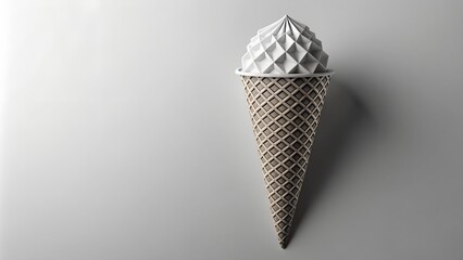 Monochrome Minimalist Ice Cream Cone: A Geometric Symphony  AI generated