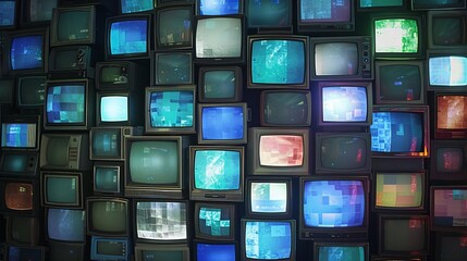 Wall of Vintage TVs 7