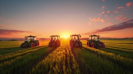 Fototapeta premium Tractors in the Field 10