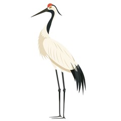 Fototapeta premium Crane Country animal fashion cartoon isolated whitebackground 16:9