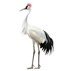 Fototapeta premium Crane Cosplay animal fashion cartoon isolated whitebackground 16:9