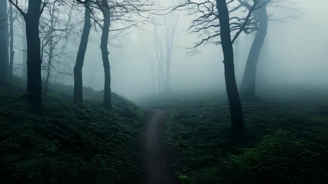 As the fog descends upon the forest the once familiar trails become twisted and unfamiliar leading to unknown and sinister destinations.