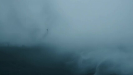 The dense fog es away any sense of direction making it impossible to distinguish between reality and the ghostly apparitions that seem to materialize from within its depths.