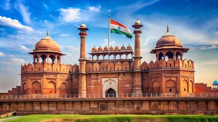 The Red Fort Witnesses the Tricolour: A Celebration of Independence  AI Generated