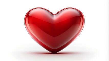 Classic Red Heart Icon with Subtle Gradient  AI Generated