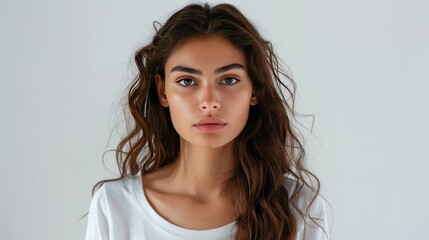 Fototapeta premium Natural Beauty in Casual Attire 1