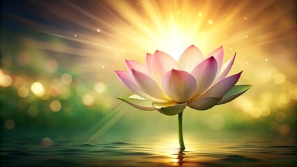Sun-Kissed Lotus: A Moment of Tranquility  generative AI