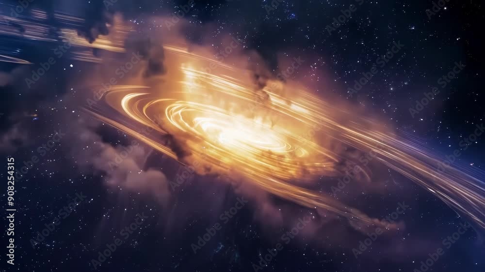 Wall mural a cosmic dust storm rages on in a distant galaxy creating a mesmerizing display of light and shadow 