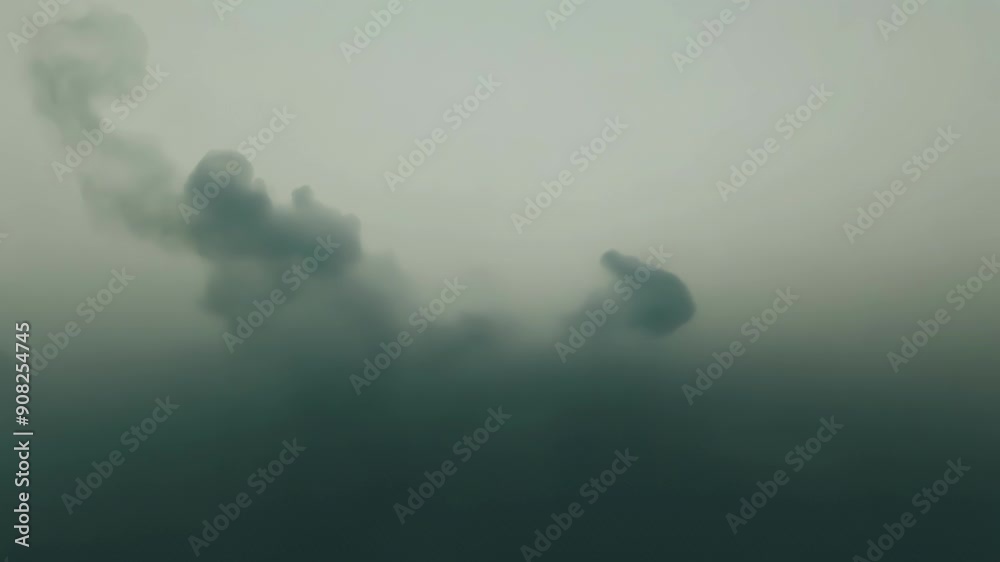 Wall mural shapes and shadows shift and change in the fog luring you into a dreamlike state.