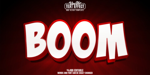 Boom editable text effect, customizable cartoon and comic 3d font style