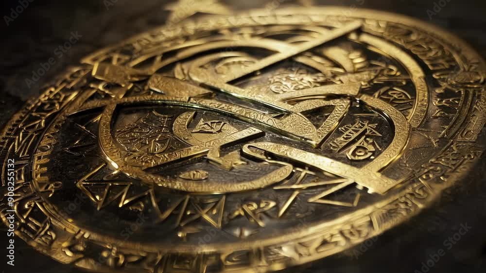 Wall mural a zoomedin shot of a single alchemy symbol its shape and design hinting at powerful secrets.