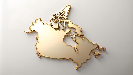 Minimalist Canada Map with a Touch of Gold  AI Generated