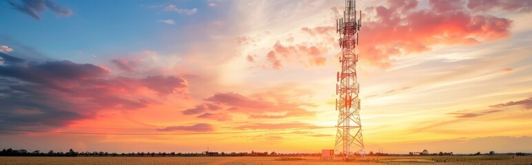Sunset Over Communication Tower 1