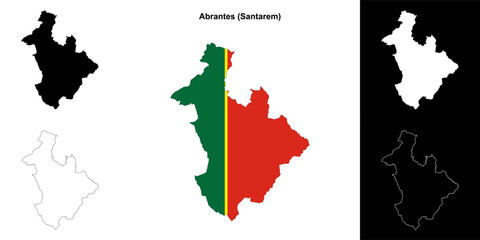 Fototapeta premium Abrantes municipality outline map set