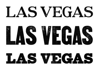Las Vegas city name written in distressed vintage serif, sans serif and slab serif styles isolated on transparent background © HTGanzo