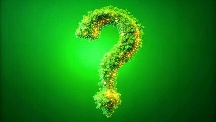 Distorted Question Mark Particle Bounce: Psychedelic Green Screen Effect  AI Generated