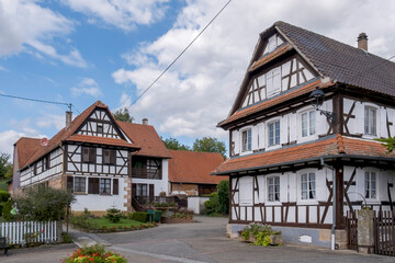 Fachwerkhäuser in Hunspach, Elsass