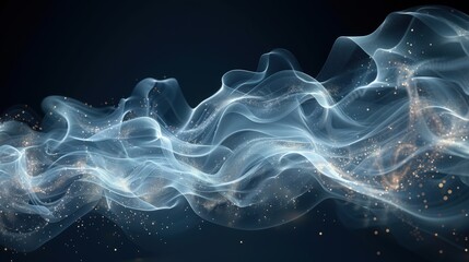 Fototapeta premium Crystal-clear image of smoke trails forming ethereal shapes against a dark background, capturing the delicate and flowing patterns of the smoke with stunning clarity