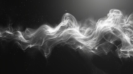 Crystal-clear image of smoke trails forming ethereal shapes against a dark background, capturing the delicate and flowing patterns of the smoke with stunning clarity