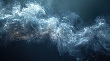Fototapeta premium Crystal-clear image of smoke trails forming ethereal shapes against a dark background, capturing the delicate and flowing patterns of the smoke with stunning clarity