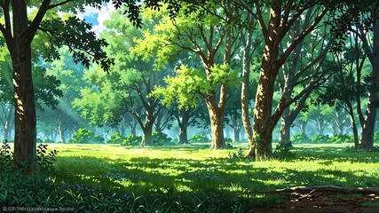 Obraz premium spiritual grove grove imbued with spiritual energy and anime