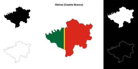 Fototapeta premium Oleiros municipality outline map set