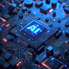 Fototapeta premium AI Circuit Board 9