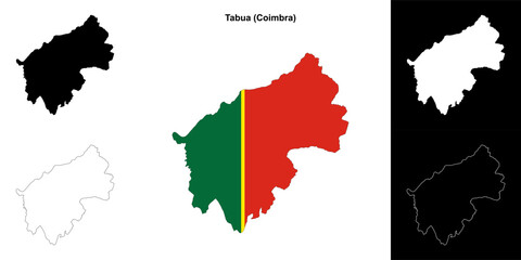 Tabua municipality outline map set