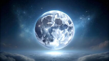The Moon's Glow: A Silver Light in the Night  Generative AI