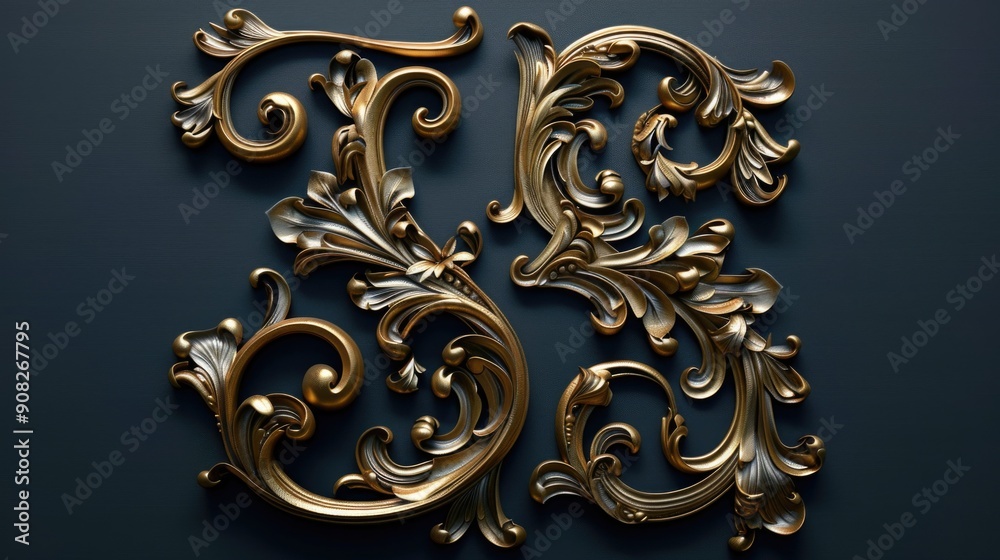 Poster a golden letter b stands out against a dark background, ready for use in various designs and project