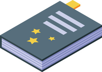 Diary with golden bookmark and stars representing a wish list or personal goals