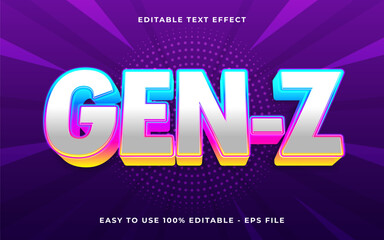 3d Gen Z gradient sparkle text style effect template editable text effect