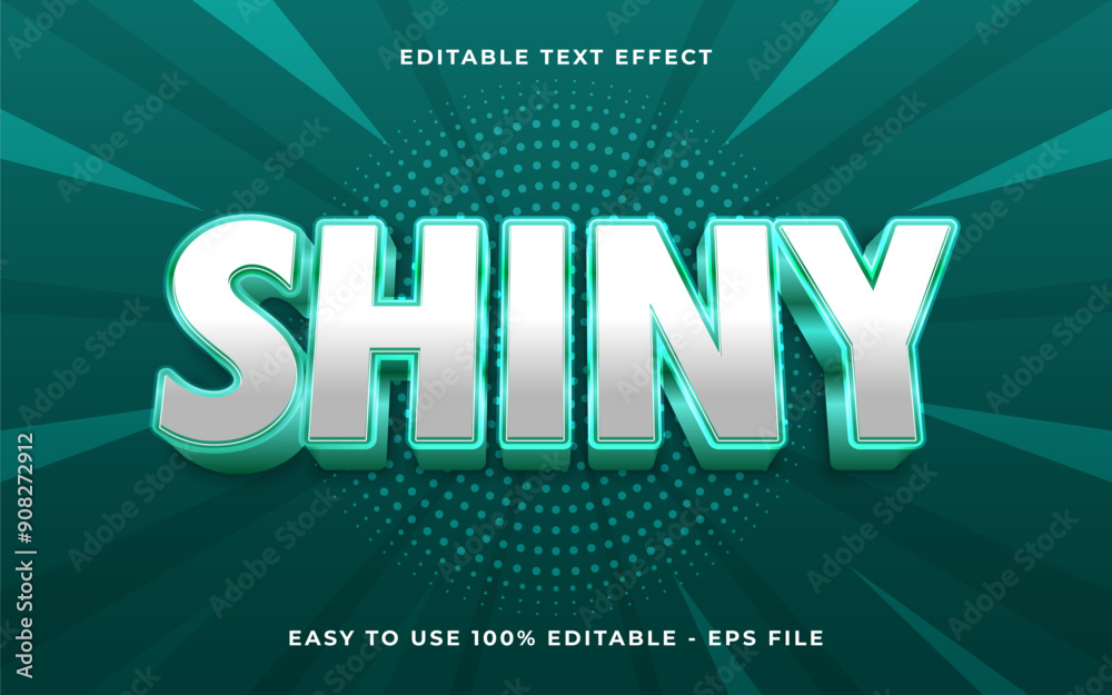 Poster 3d shiny gradient sparkle text style effect template editable text effect