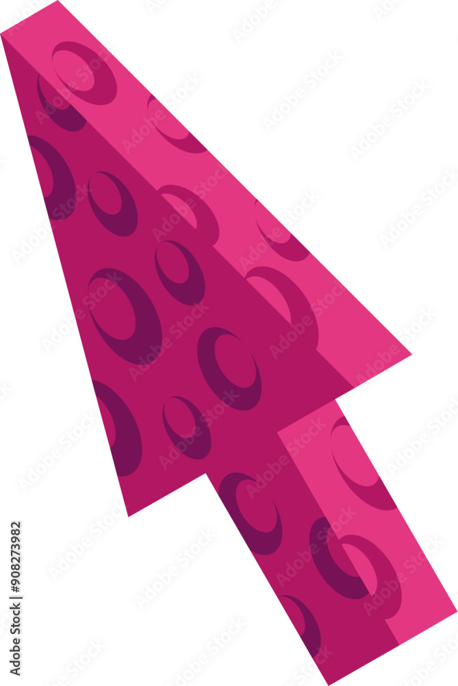 Poster pink mouse cursor with circles pattern showing pointing gesture on white background