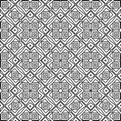 Monochrome ornamental texture with smooth linear shapes, zigzag lines, lace pattern.Abstract black  pattern for web page, textures, card, poster, fabric, textile. White background.