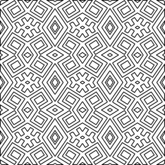 Monochrome ornamental texture with smooth linear shapes, zigzag lines, lace pattern.Abstract black  pattern for web page, textures, card, poster, fabric, textile. White background.
